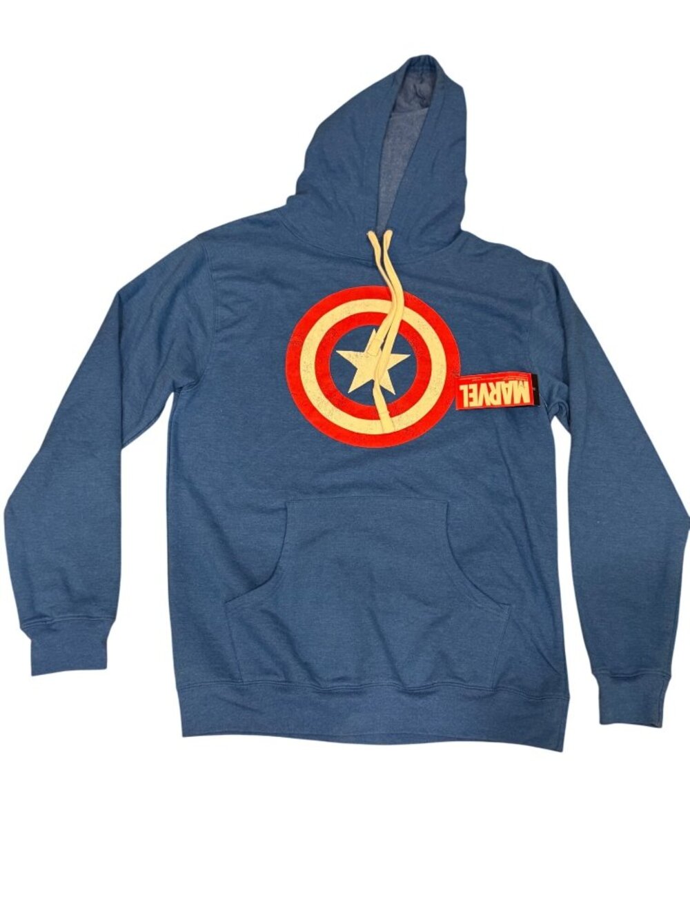 Marvel Captain‎ America Shield Hoodie Mens Large Blue Graphic Sweatshirt NWT